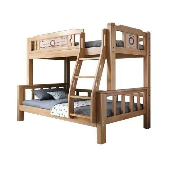 Rustic Mango Classic Brown Solid Wood Panel Kids Bunk Bed with Gender Neutral thumbnail 6
