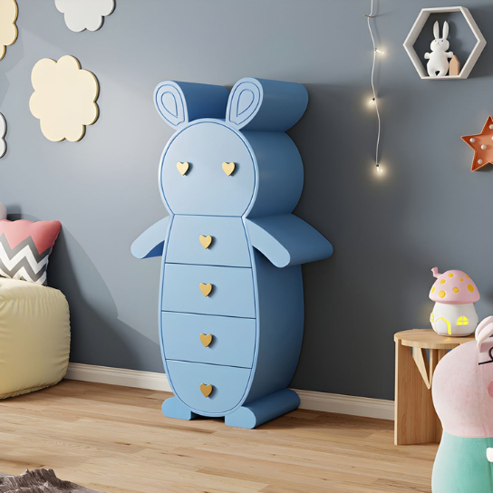 Rustic Mango Wood Vertical Kids Chest with Drawers for Bedroom thumbnail 4