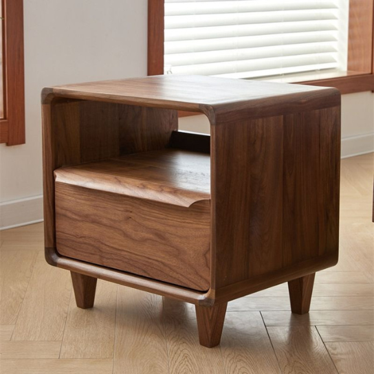 Rustic Mango 1 Drawer Solid Wood Open Back Kids Nightstand with Drawers and Open Storage thumbnail 2