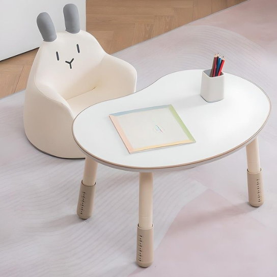Rustic Mango Irregular Wood Children Desk Modern Style Adjustable for Child Over 3 Years Old thumbnail 2