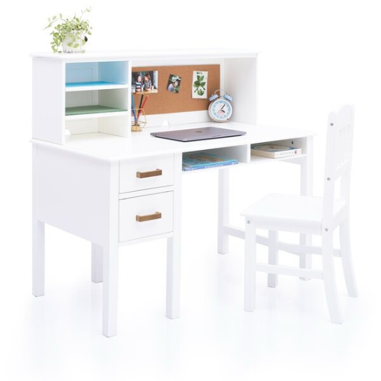 Rustic Mango Writing Desk with Hutch thumbnail 2