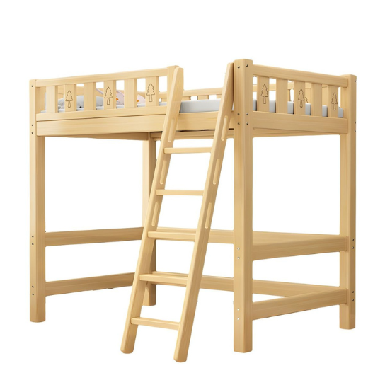 Rustic Mango Solid Wooden Natural Finish Loft Beds thumbnail 2