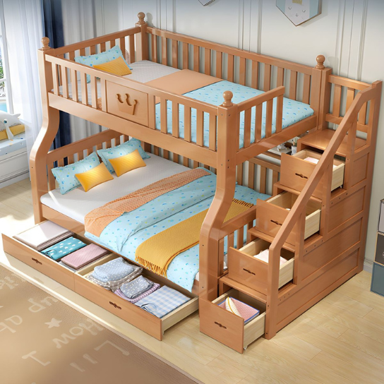 Rustic Mango Solid Wooden Loft bed With Classy Honey Finish thumbnail 2