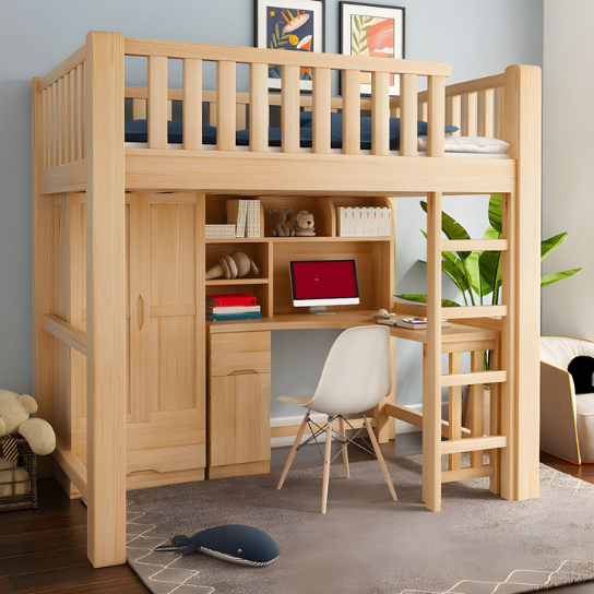 Rustic Mango Solid Wooden Natural Heavy Loft Bed thumbnail 3