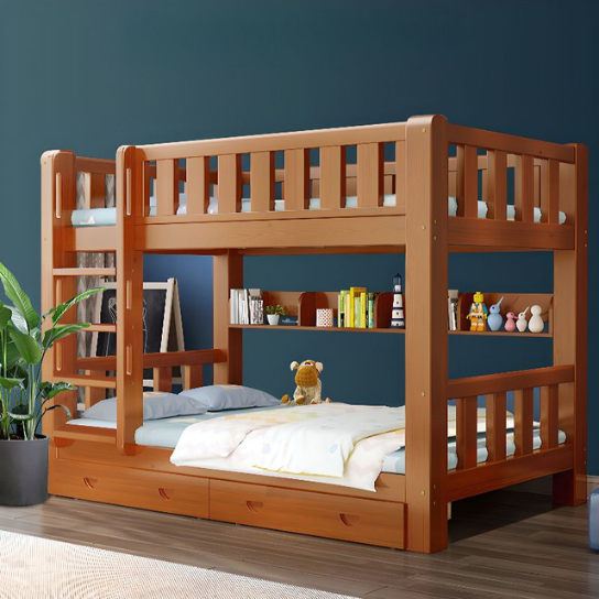 Rustic Mango Gender Neutral Simplistic Grey Wood Underbed Children Bunk Bed with Ladder, Standard Bunk, Kids Bed thumbnail 4