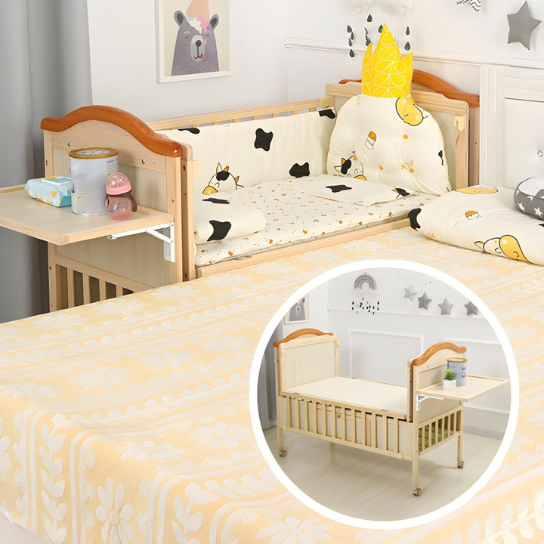 Rustic Mango Solid Wooden Cradles With Safety Doors or Wheels In Natural Finish thumbnail 2