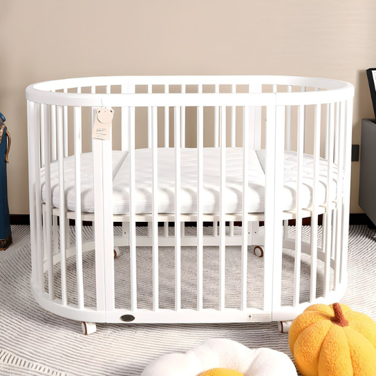 Rustic Mango Solid Wooden Cradles In Distress White Finish thumbnail 2