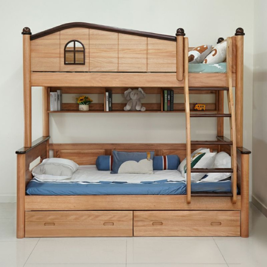 Rustic Mango Traditional Style Children's Bed up and down Solid Wood in Brown thumbnail 4