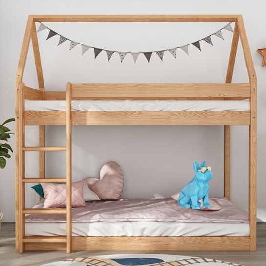 Rustic Mango Natural Solid Wood Top Children Bunk Bed with Either Side, Tall thumbnail 5
