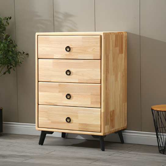 Rustic Mango Mid-Century Dresser with Solid wood and 4- Drawers thumbnail 2