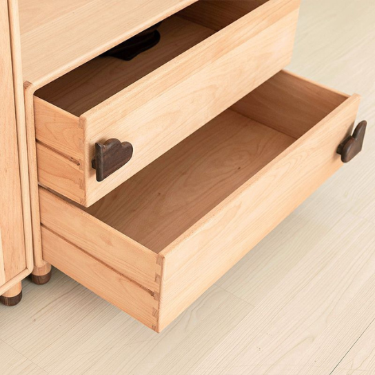 Rustic Modern Solid Wood Children's Wardrobes Natural | In Natural Color |Wardrobe for  Bedroom thumbnail 4