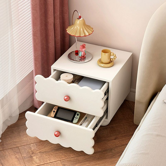 Rustic Mango 2-Drawer Modern Wood Kid's Nightstand in Short Narrow Size thumbnail 2