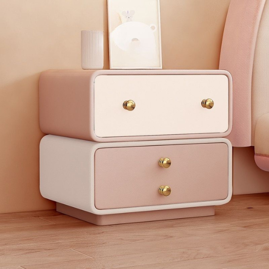 Rustic Mango Solid Wood Frame Modern Children's Bedside Table with 2 Drawers thumbnail 2