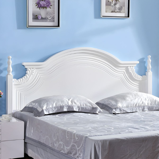 Rustic Mango Princess Themed Twin Upholstered Bed Frame Mounted Headboard with Solid Wood Frame