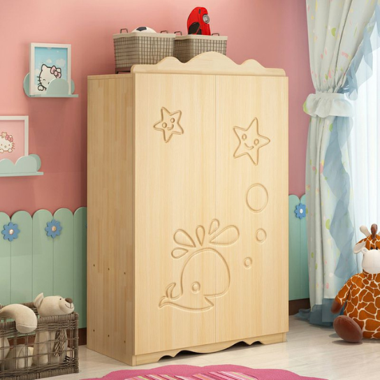 Rustic Mango Solid Wood Whale Theme Children's Wardrobe thumbnail 2