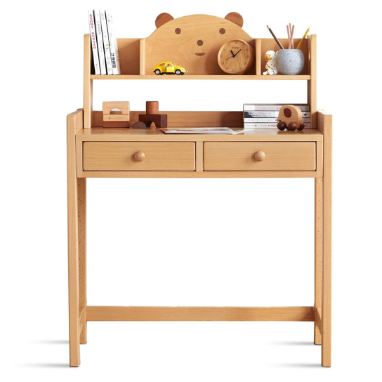 Rustic Mango Wood Kids Study Table BEAR shape thumbnail 2