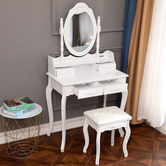 Rustic Mango solid wood Vanity set white color thumbnail 2