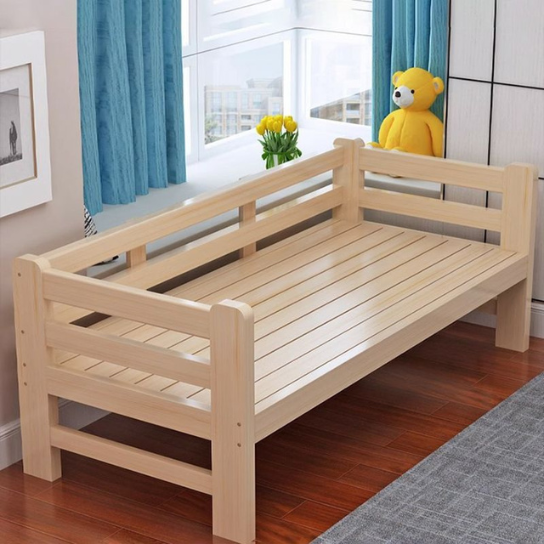 Rustic mango Solid Wooden Loft Single Side Bed In Natural Finish thumbnail 2