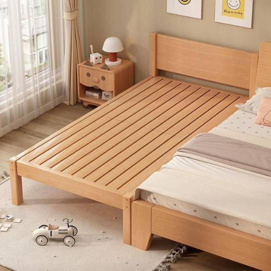 Rustic Mango Solid Wooden Side Bed In Natural Finish For Kids thumbnail 2