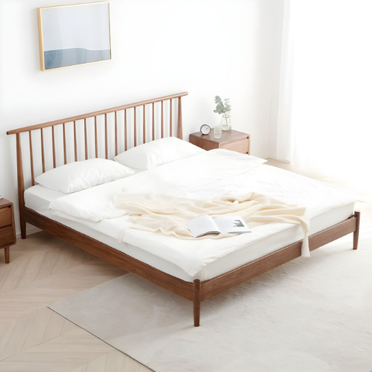 Rustic Mango Modern & Contemporary Solid Wood Slat Headboard No Theme Bed thumbnail 2