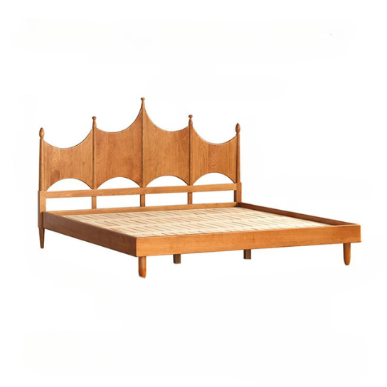 Rustic Mango Crown Theme Natural Wood Color Children's Bed Nordic Style without Storage Space thumbnail 3