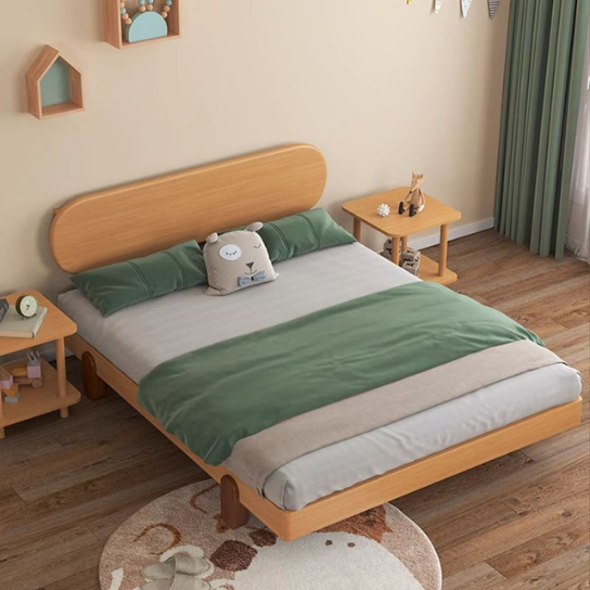 Rustic Mango Solid Wood Natural Color Children's Bed Modern with Oval Headboard thumbnail 3