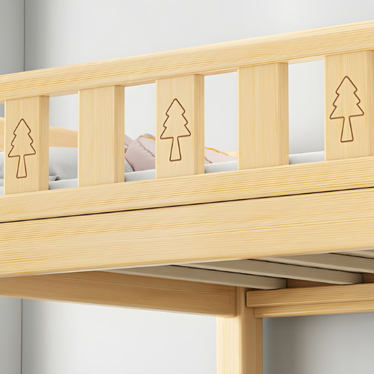 Rustic Mango Solid Wooden Natural Finish Loft Beds thumbnail 3