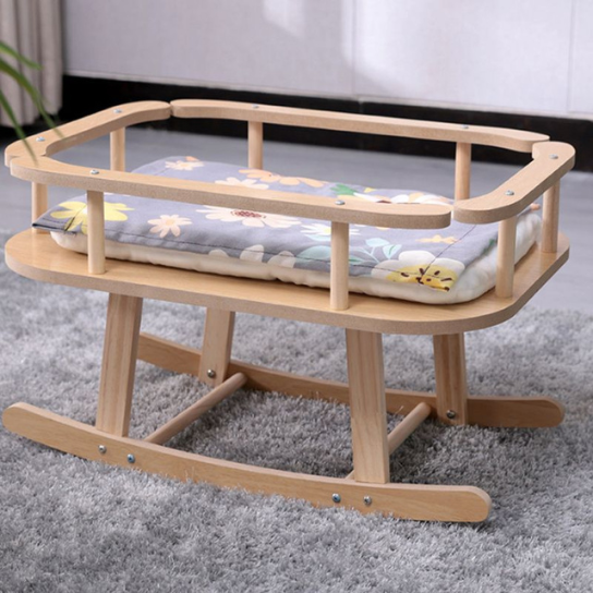 Rustic Mango Solid Wooden Mini Cradles With Open style in Natural Finish thumbnail 3