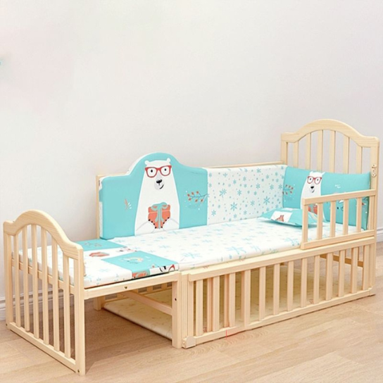 Rustic Mango Solid Wooden Cradles For New Born babies In Natural Finish thumbnail 3