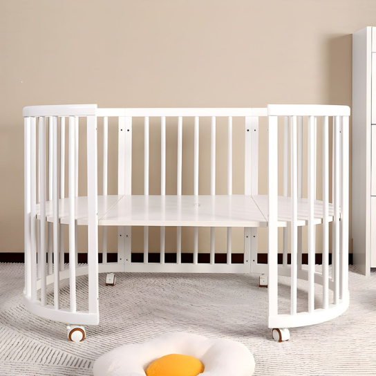 Rustic Mango Solid Wooden Cradles In Distress White Finish thumbnail 3