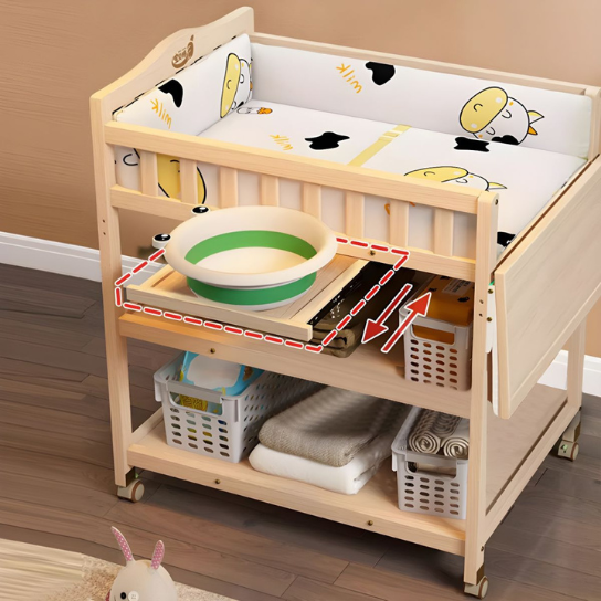 Rustic Mango Solid Wooden Changing Table with Storage Shelf In Natural Finish thumbnail 3