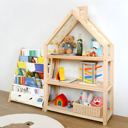 Rustic Mango Solid Wooden Open Shelf Toy Organizer In Natural Finish thumbnail 3