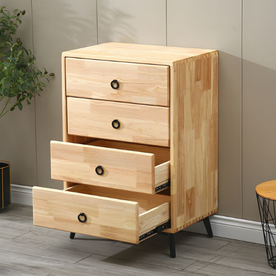 Rustic Mango Mid-Century Dresser with Solid wood and 4- Drawers thumbnail 3