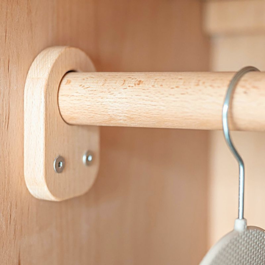 Rustic Modern Solid Wood Children's Wardrobes Natural | In Natural Color |Wardrobe for  Bedroom thumbnail 3