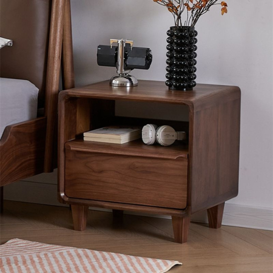 Rustic Mango 1 Drawer Solid Wood Open Back Kids Nightstand with Drawers and Open Storage thumbnail 3
