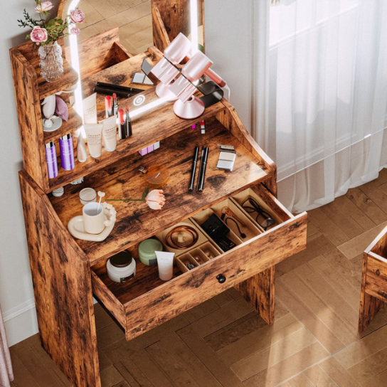 Rustic Mango dressing table solid wood with one drawer rustic natural color thumbnail 3