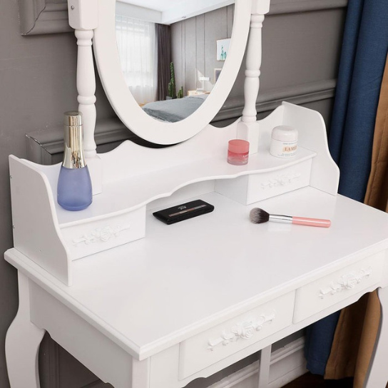 Rustic Mango solid wood Vanity set white color thumbnail 3
