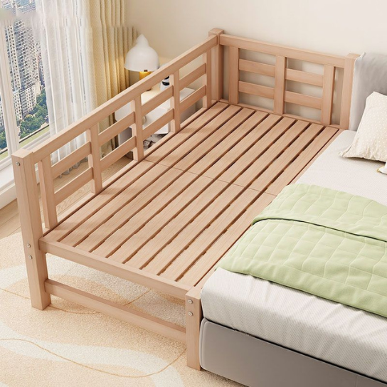 Rustic Mango Solid Wooden heavy Wooden Side Bed For Kids Bedroom In Natural Finish thumbnail 3