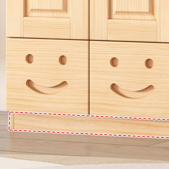 Rustic Mango Modern Natural Color Children's Wardrobe Solid Wood with Partitions and Drawers thumbnail 3