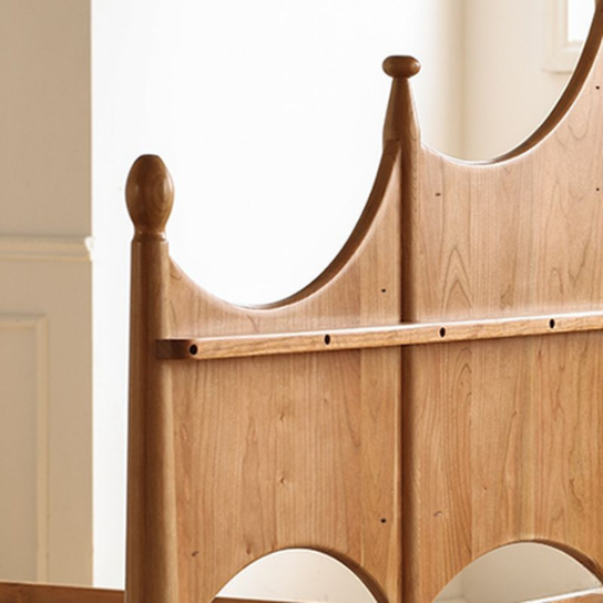 Rustic Mango Crown Theme Natural Wood Color Children's Bed Nordic Style without Storage Space thumbnail 4