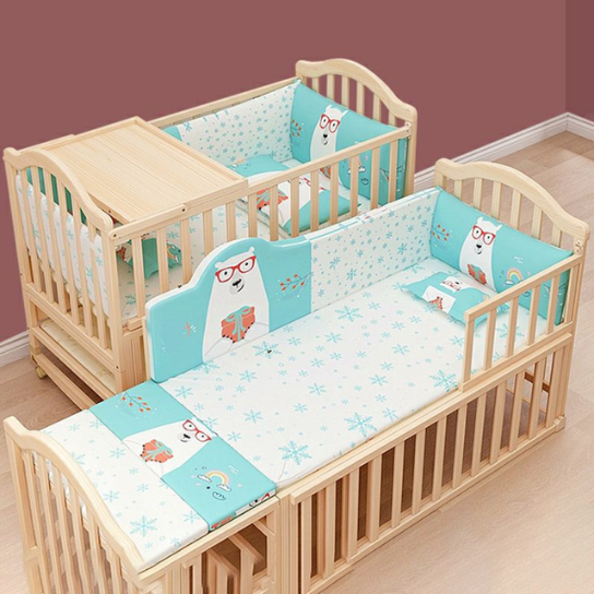 Rustic Mango Solid Wooden Cradles For New Born babies In Natural Finish thumbnail 4