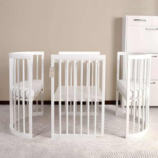 Rustic Mango Solid Wooden Cradles In Distress White Finish thumbnail 4