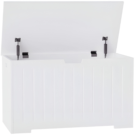 Rustic Mango Solid Wooden Toy Organizer Box in Creamy White Finish thumbnail 4