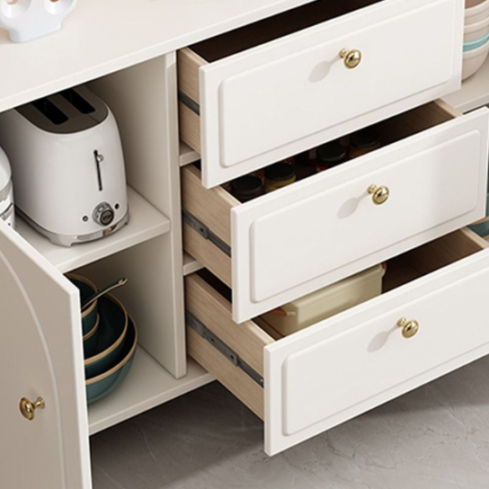 Rustic Mango Modern White Combo Dresser with 3 Drawers, Shelves, and Cabinets Included thumbnail 5