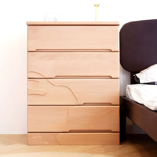 Rustic Mango Modern 5-Drawer Vertical solid wood Chest for kids thumbnail 4