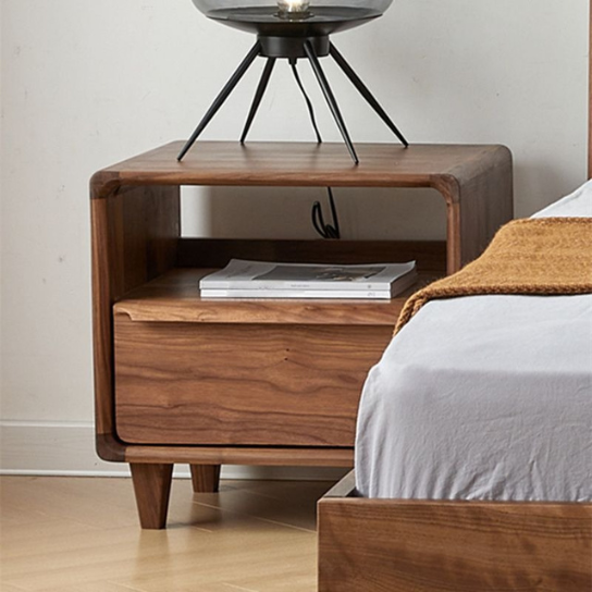 Rustic Mango 1 Drawer Solid Wood Open Back Kids Nightstand with Drawers and Open Storage thumbnail 4