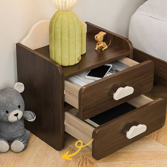 Rustic Mango Modern Solid Wood Children's Bedside Table Cloud Theme for Living Room thumbnail 4