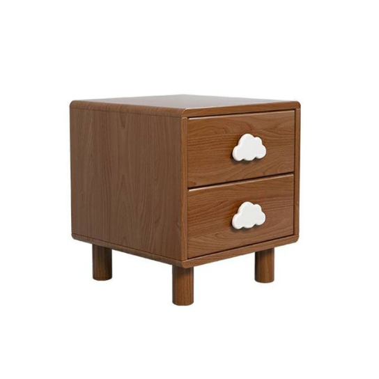 Rustic Mango Solid Wood Kids Nightstand with 2 Drawers, Natural Wood Finish thumbnail 4