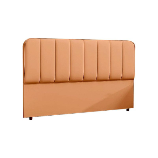 Rustic Mango Gender Neutral Solid Wood Upholstered Free Standing Headboard with Leather Frame and solid Wood Legs thumbnail 4