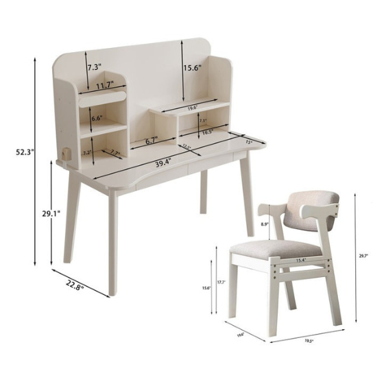 Rustic Mango  Writing Desk  white color thumbnail 4